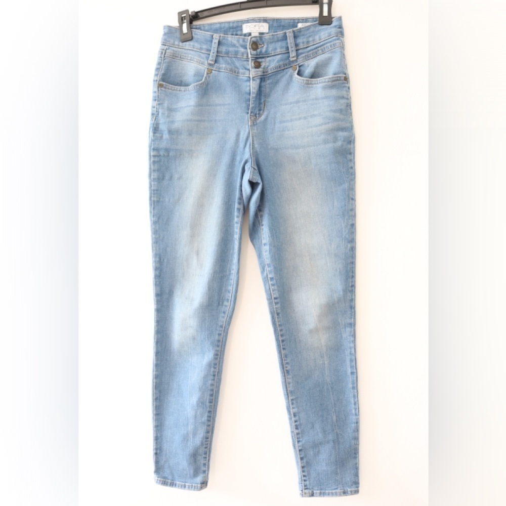 Sofia by Sofia Vergara Blue Skinny Jeans with Soft Faded Look Sz 6 - Picture 2 of 4